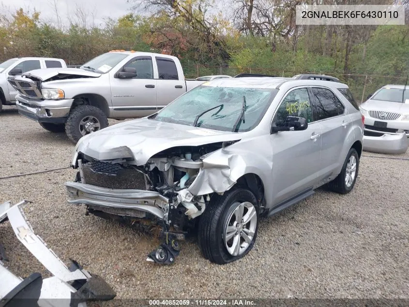 2015 Chevrolet Equinox 1Lt VIN: 2GNALBEK6F6430110 Lot: 40852059