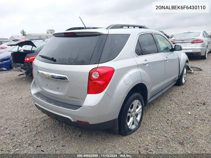 2015 Chevrolet Equinox 1Lt VIN: 2GNALBEK6F6430110 Lot: 40852059