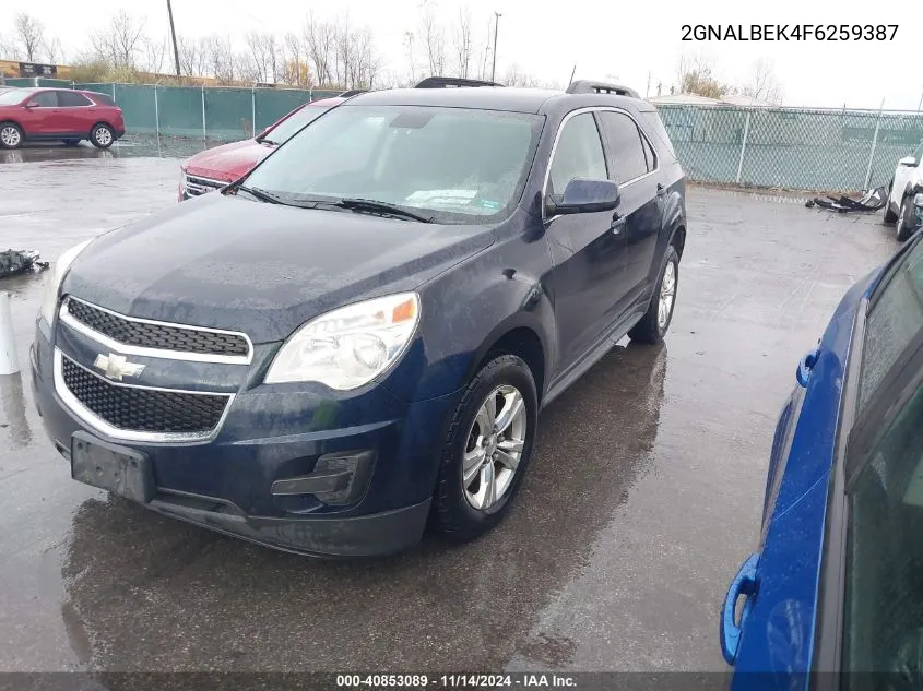 2015 Chevrolet Equinox 1Lt VIN: 2GNALBEK4F6259387 Lot: 40853089