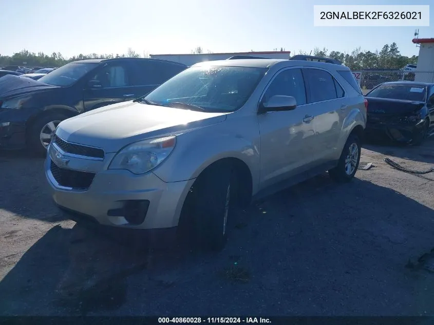 2015 Chevrolet Equinox 1Lt VIN: 2GNALBEK2F6326021 Lot: 40860028