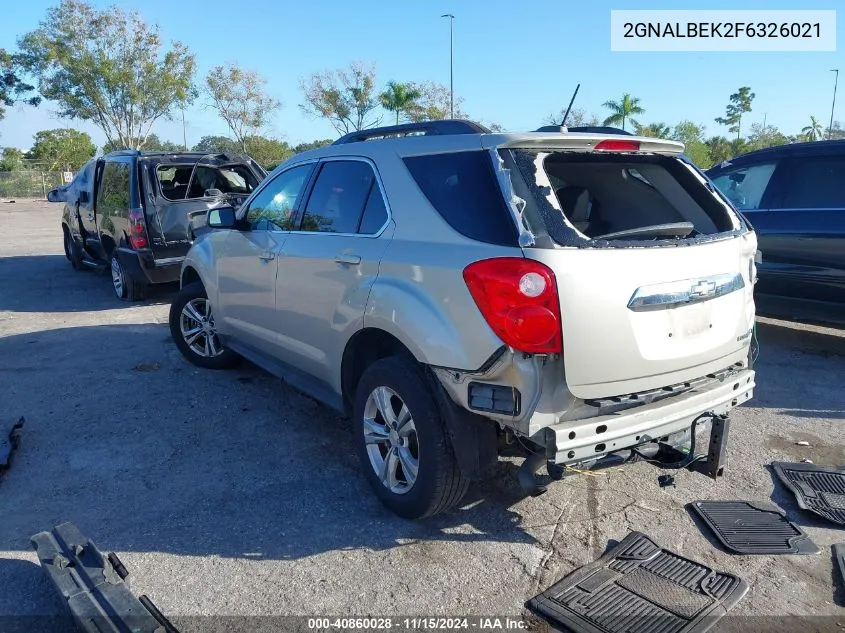 2015 Chevrolet Equinox 1Lt VIN: 2GNALBEK2F6326021 Lot: 40860028