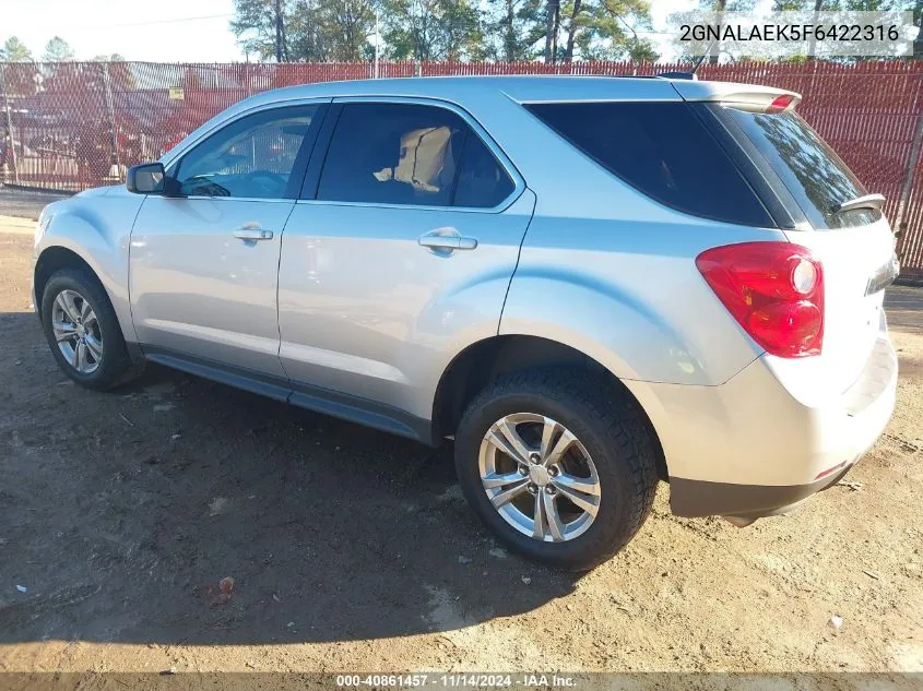 2015 Chevrolet Equinox Ls VIN: 2GNALAEK5F6422316 Lot: 40861457