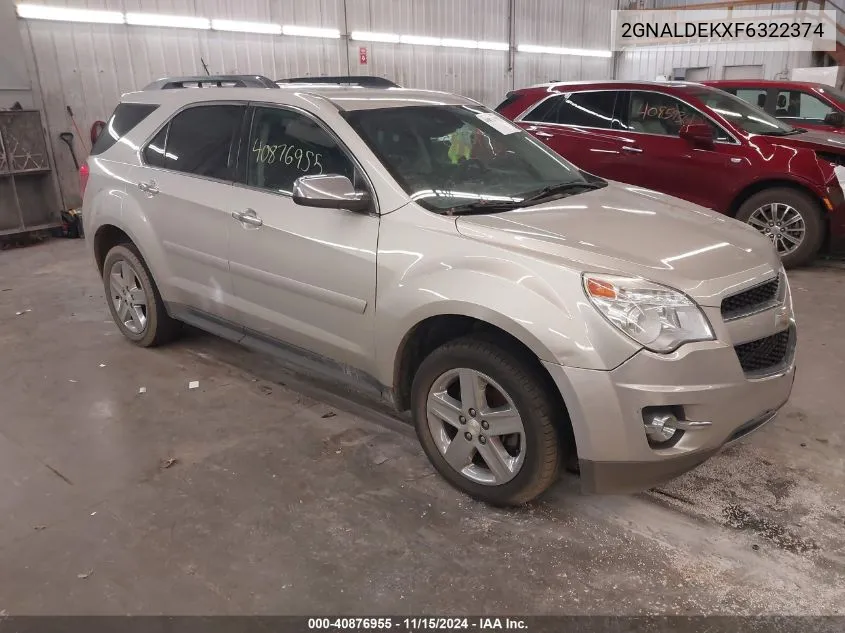 2015 Chevrolet Equinox Ltz VIN: 2GNALDEKXF6322374 Lot: 40876955