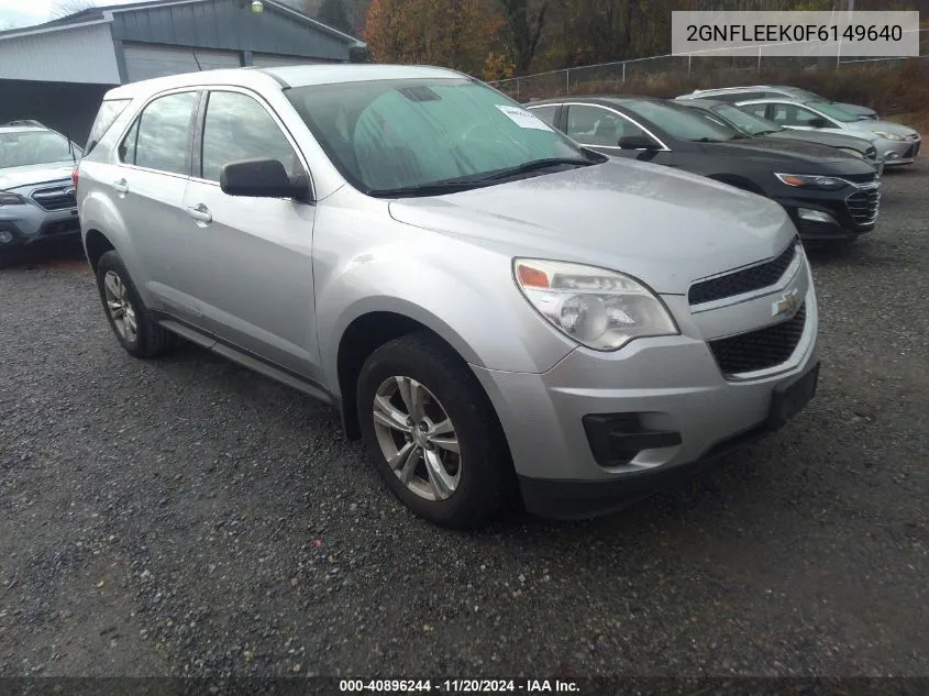 2015 Chevrolet Equinox Ls VIN: 2GNFLEEK0F6149640 Lot: 40896244