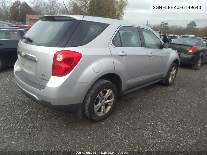 2015 Chevrolet Equinox Ls VIN: 2GNFLEEK0F6149640 Lot: 40896244