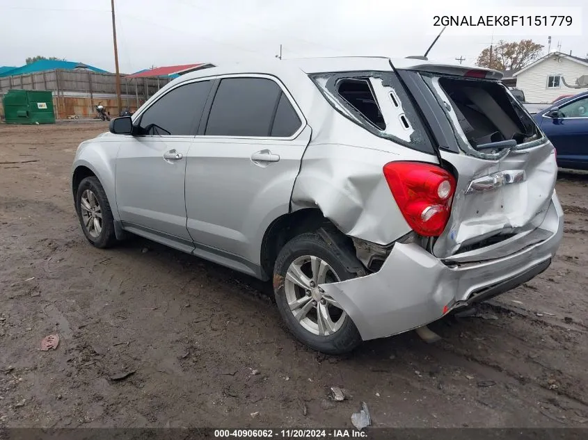 2015 Chevrolet Equinox Ls VIN: 2GNALAEK8F1151779 Lot: 40906062