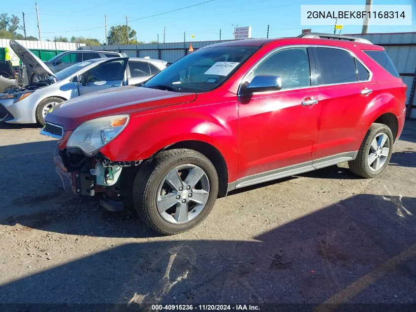 2015 Chevrolet Equinox 1Lt VIN: 2GNALBEK8F1168314 Lot: 40915236