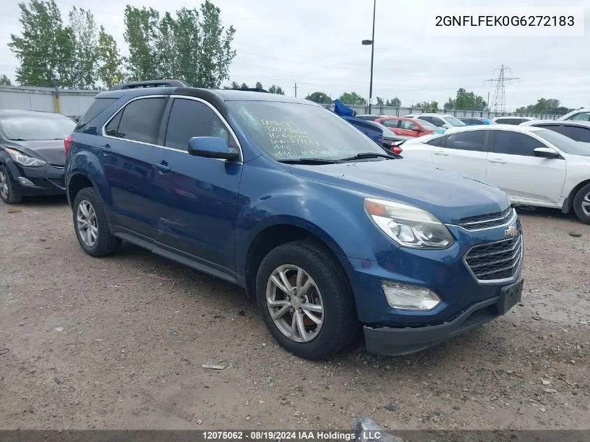 2016 Chevrolet Equinox VIN: 2GNFLFEK0G6272183 Lot: 12075062