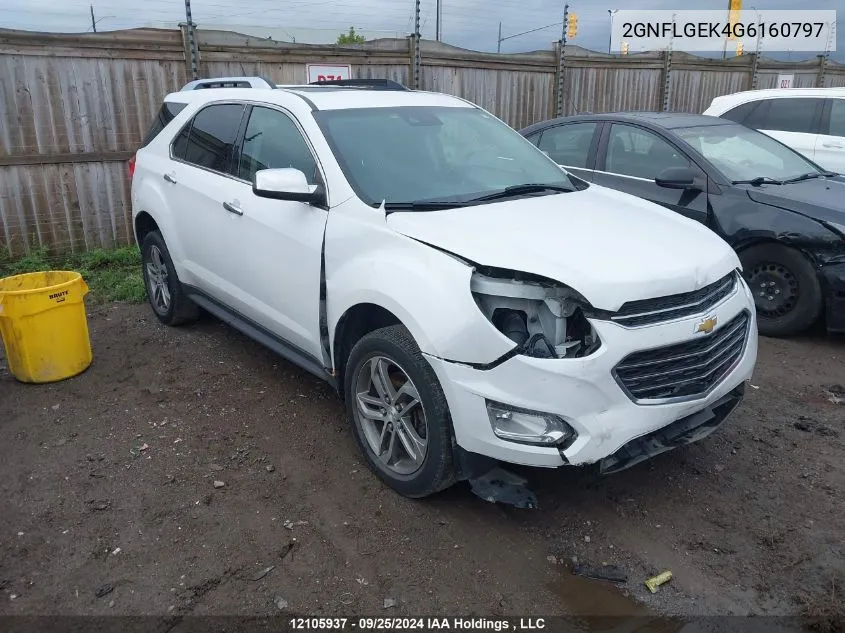 2016 Chevrolet Equinox VIN: 2GNFLGEK4G6160797 Lot: 12105937