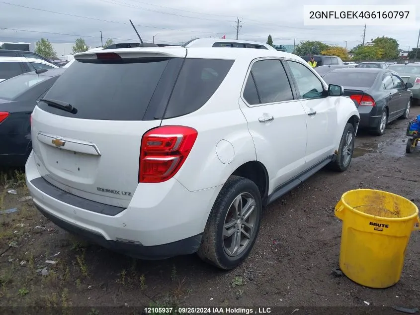 2016 Chevrolet Equinox VIN: 2GNFLGEK4G6160797 Lot: 12105937