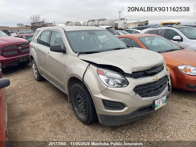 2016 Chevrolet Equinox Ls VIN: 2GNALBEK9G1162538 Lot: 20177060