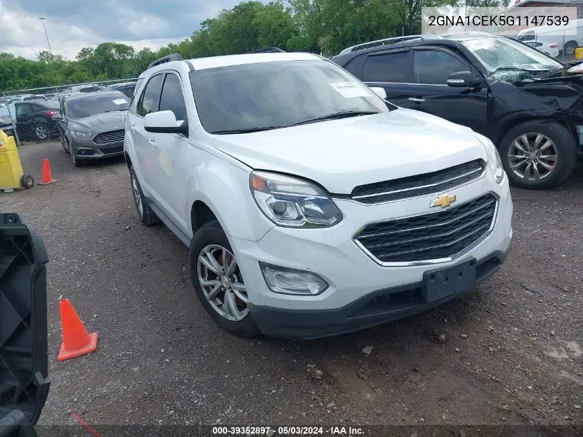 2016 Chevrolet Equinox Lt VIN: 2GNA1CEK5G1147539 Lot: 39352897