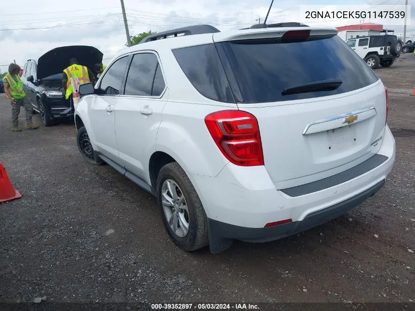 2016 Chevrolet Equinox Lt VIN: 2GNA1CEK5G1147539 Lot: 39352897