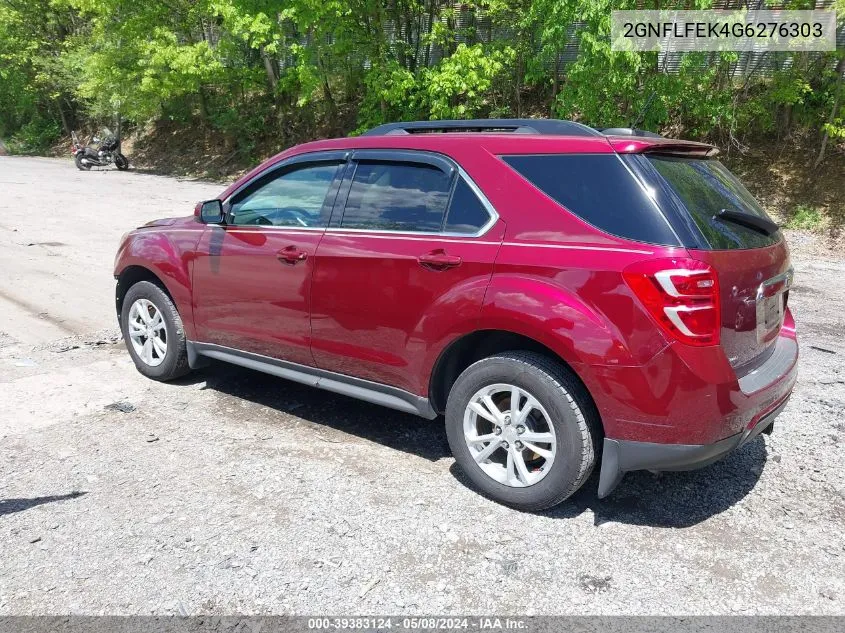 2016 Chevrolet Equinox Lt VIN: 2GNFLFEK4G6276303 Lot: 39383124