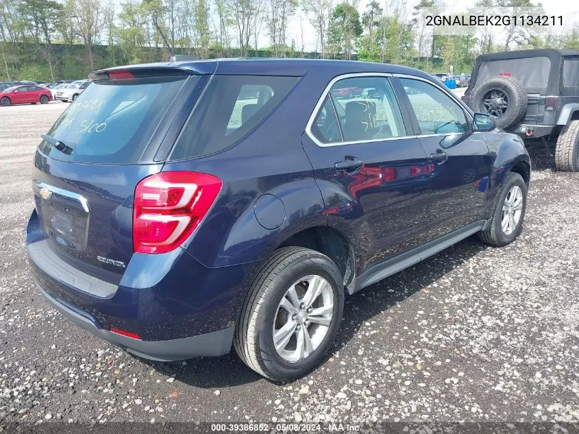 2GNALBEK2G1134211 2016 Chevrolet Equinox Ls