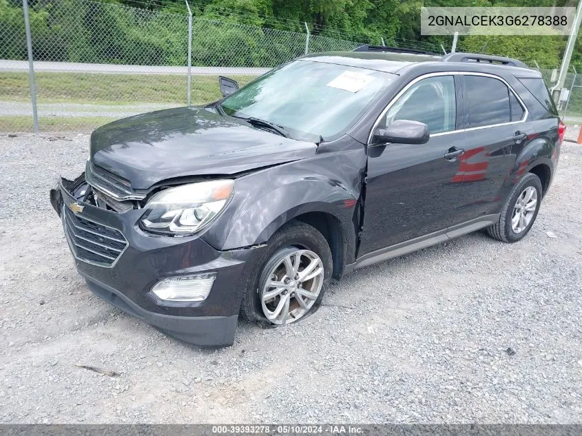 2016 Chevrolet Equinox Lt VIN: 2GNALCEK3G6278388 Lot: 39393278