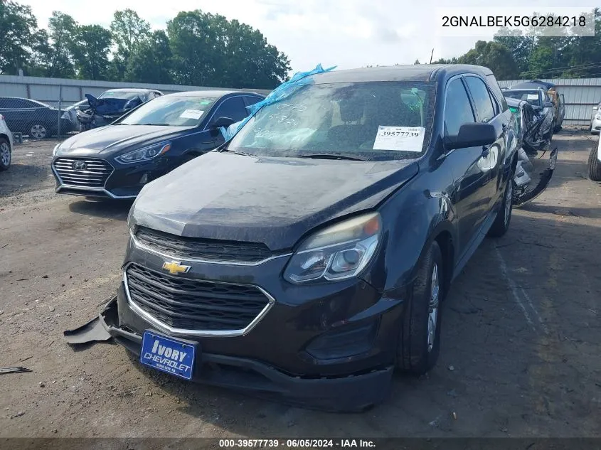 2016 Chevrolet Equinox Ls VIN: 2GNALBEK5G6284218 Lot: 39577739