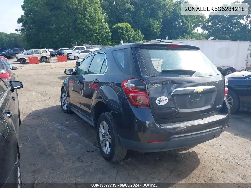 2016 Chevrolet Equinox Ls VIN: 2GNALBEK5G6284218 Lot: 39577739