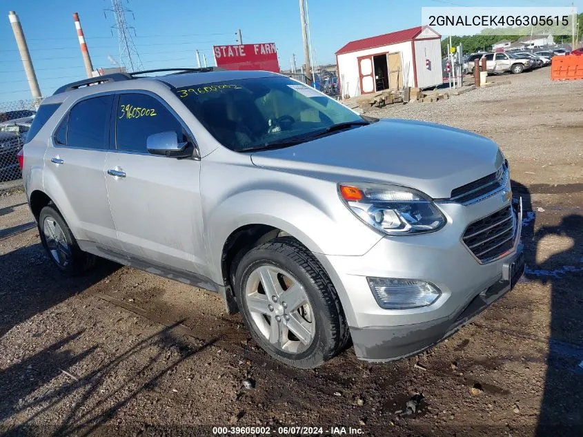 2016 Chevrolet Equinox Lt VIN: 2GNALCEK4G6305615 Lot: 39605002