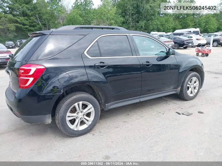 2016 Chevrolet Equinox Lt VIN: 2GNFLFEK5G6245402 Lot: 39611362