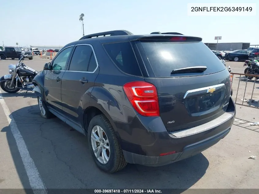 2016 Chevrolet Equinox Lt VIN: 2GNFLFEK2G6349149 Lot: 39697418