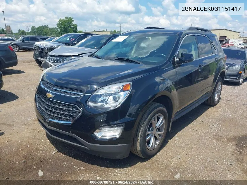 2GNALCEK0G1151417 2016 Chevrolet Equinox Lt