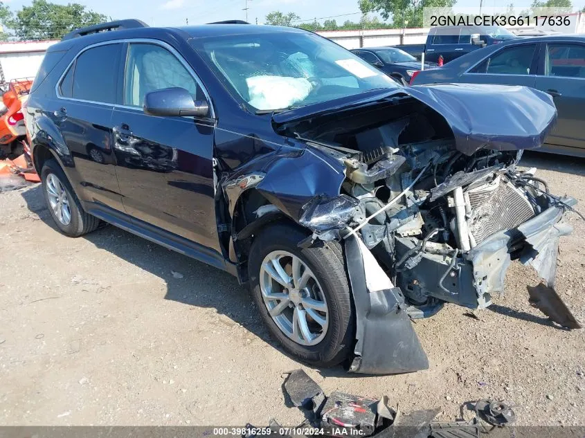 2016 Chevrolet Equinox Lt VIN: 2GNALCEK3G6117636 Lot: 39816259