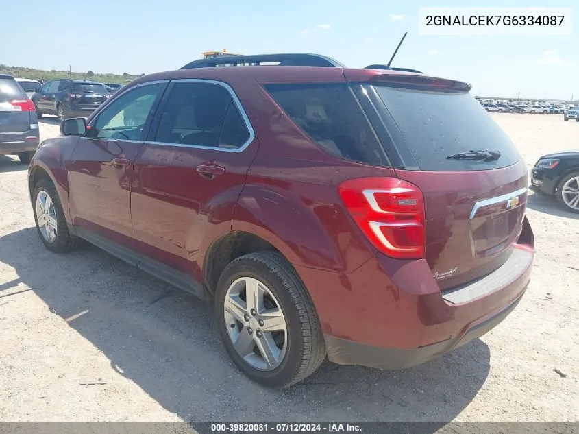 2GNALCEK7G6334087 2016 Chevrolet Equinox Lt