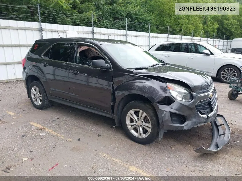 2016 Chevrolet Equinox Ls VIN: 2GNFLEEK4G6190323 Lot: 39820361