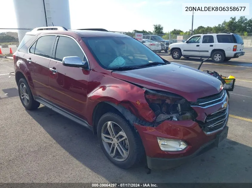 2016 Chevrolet Equinox Ltz VIN: 2GNALDEK8G6358677 Lot: 39864297