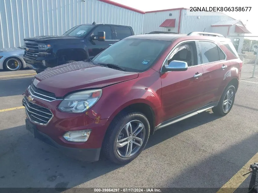 2016 Chevrolet Equinox Ltz VIN: 2GNALDEK8G6358677 Lot: 39864297