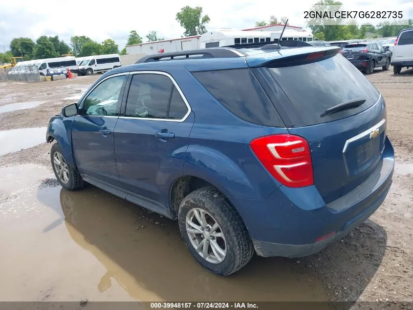 2016 Chevrolet Equinox Lt VIN: 2GNALCEK7G6282735 Lot: 39948157