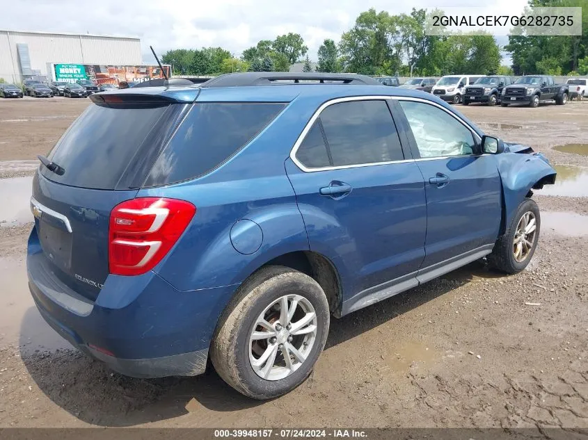 2016 Chevrolet Equinox Lt VIN: 2GNALCEK7G6282735 Lot: 39948157