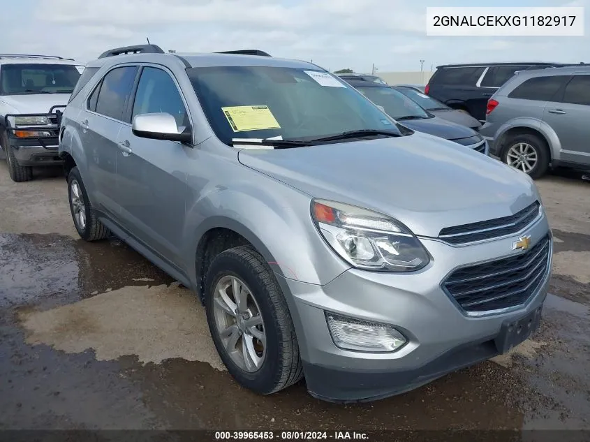 2016 Chevrolet Equinox Lt VIN: 2GNALCEKXG1182917 Lot: 39965453