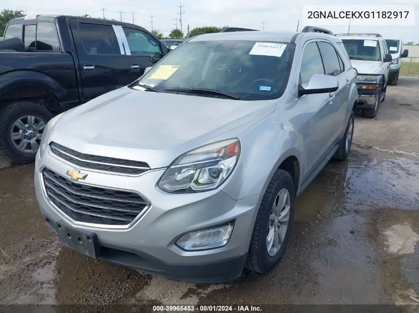 2016 Chevrolet Equinox Lt VIN: 2GNALCEKXG1182917 Lot: 39965453