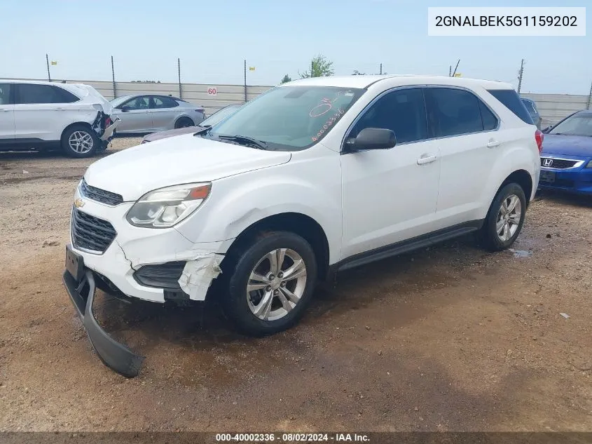 2016 Chevrolet Equinox Ls VIN: 2GNALBEK5G1159202 Lot: 40002336