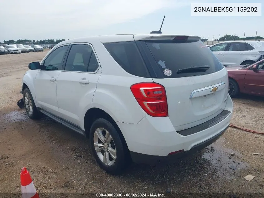 2GNALBEK5G1159202 2016 Chevrolet Equinox Ls