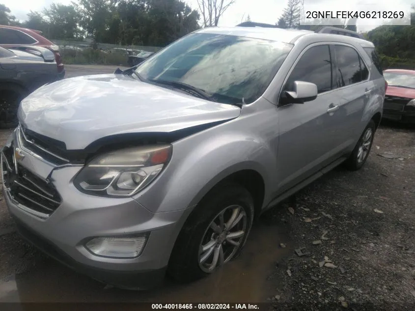 2016 Chevrolet Equinox Lt VIN: 2GNFLFEK4G6218269 Lot: 40018465