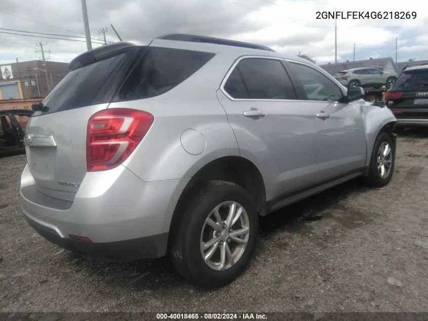 2016 Chevrolet Equinox Lt VIN: 2GNFLFEK4G6218269 Lot: 40018465