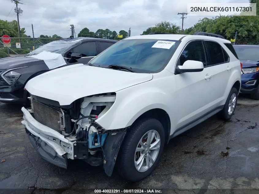 2016 Chevrolet Equinox Lt VIN: 2GNALCEK6G1167301 Lot: 40023291