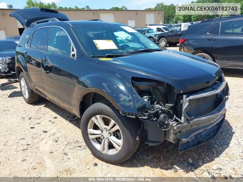 2016 Chevrolet Equinox Lt VIN: 2GNALCEKXG6182743 Lot: 40051010