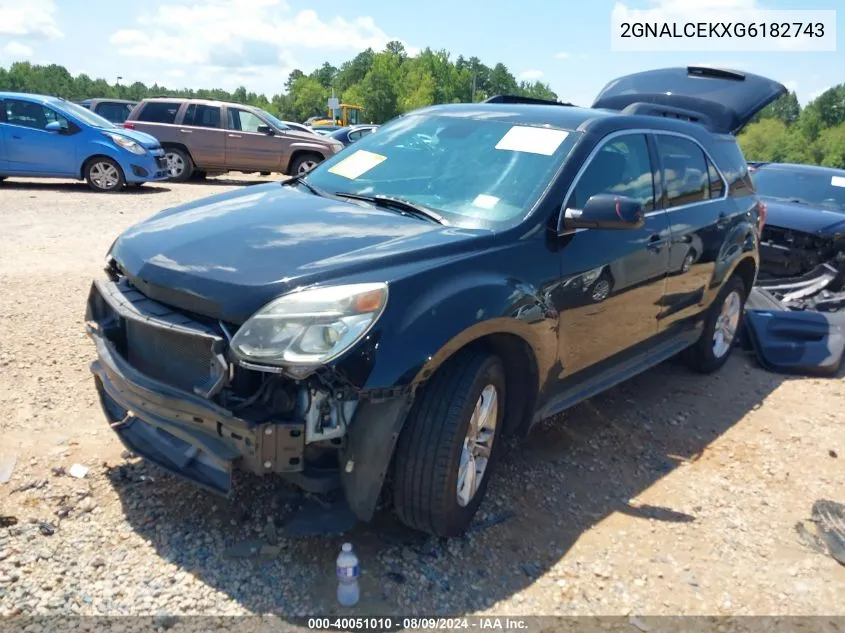 2016 Chevrolet Equinox Lt VIN: 2GNALCEKXG6182743 Lot: 40051010