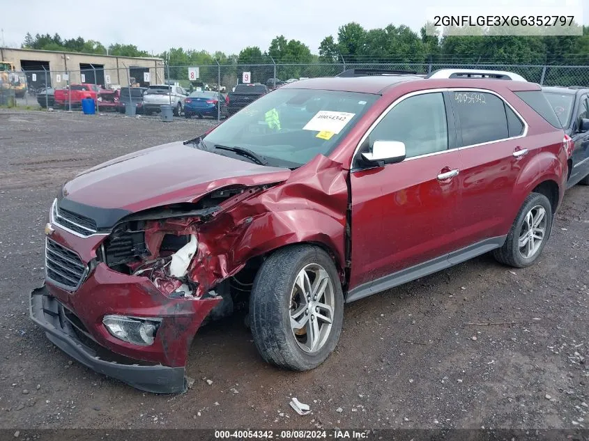 2016 Chevrolet Equinox Ltz VIN: 2GNFLGE3XG6352797 Lot: 40054342