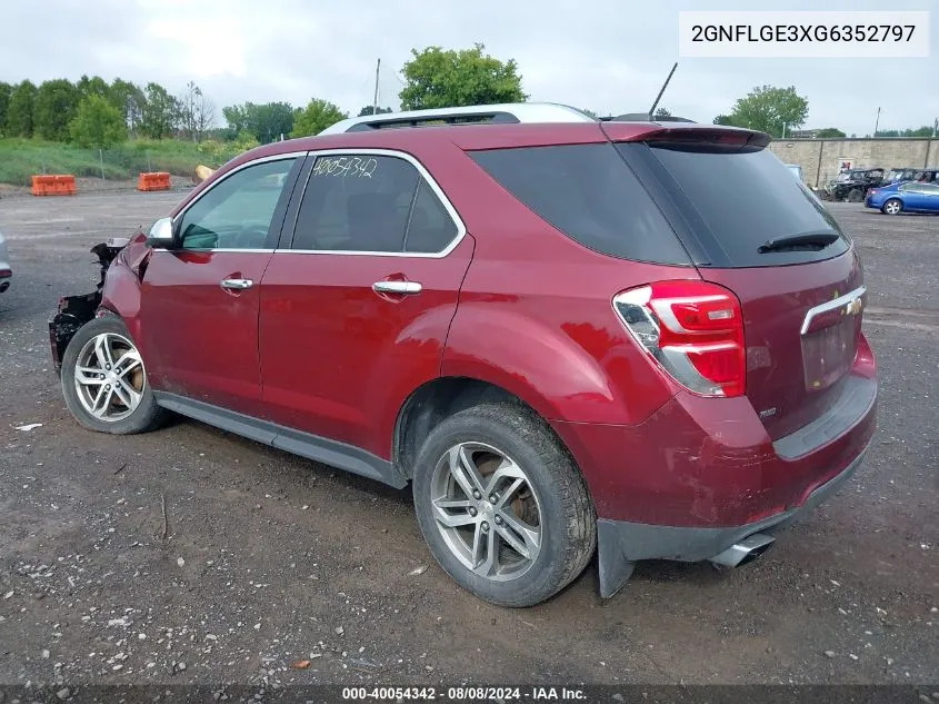 2016 Chevrolet Equinox Ltz VIN: 2GNFLGE3XG6352797 Lot: 40054342