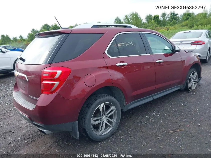 2016 Chevrolet Equinox Ltz VIN: 2GNFLGE3XG6352797 Lot: 40054342