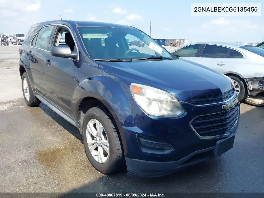 2016 Chevrolet Equinox Ls VIN: 2GNALBEK0G6135456 Lot: 40067819