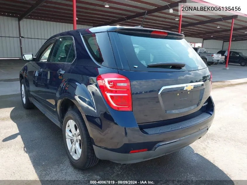 2016 Chevrolet Equinox Ls VIN: 2GNALBEK0G6135456 Lot: 40067819