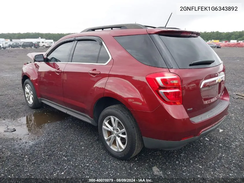 2GNFLFEK1G6343892 2016 Chevrolet Equinox Lt