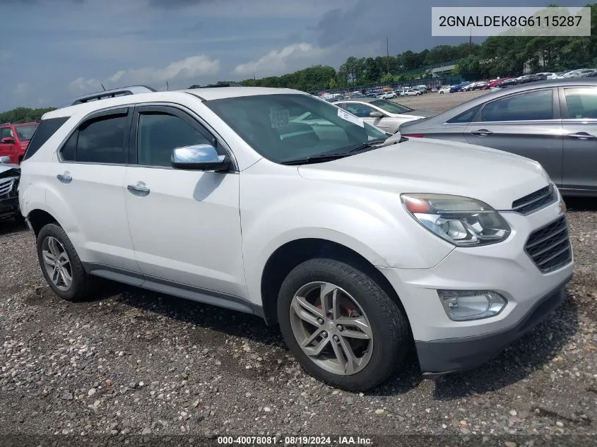 2GNALDEK8G6115287 2016 Chevrolet Equinox Ltz