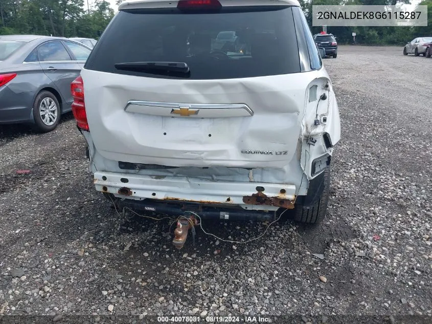 2GNALDEK8G6115287 2016 Chevrolet Equinox Ltz